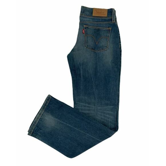 Levis 570 Red Tab Jeans Womens 8 Straight Leg Stretch Mid Wash Streetwear Denim - Picture 2 of 6